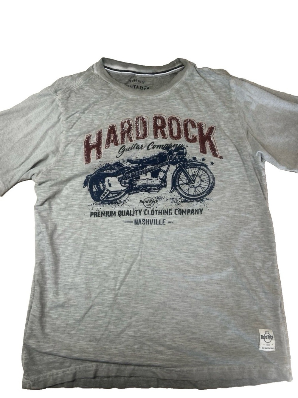 Hard Rock Guitar Co Nashville Gray Graphic T-Shirt Men’s Large Motorcycle Tee